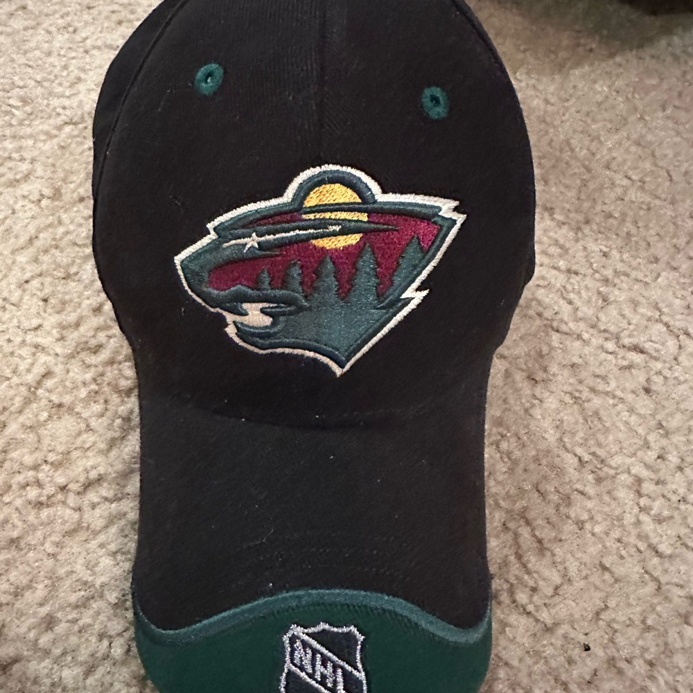 NHL MN Wild Black Cap with Authentic Logo